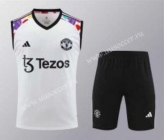 2024-25 Manchester United White Soccer Vest uniform-418