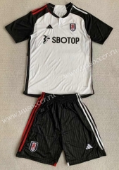 2023-2024 Fulham Home Black&White Soccer Uniform-AY