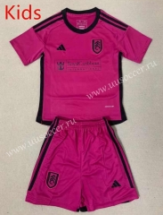 2023-2024 Fulham Away Pink kids Soccer Uniform-AY