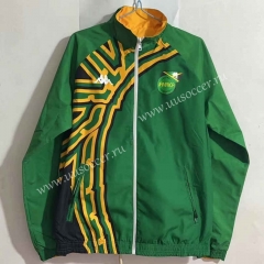 (S-3XL) 2024-2025 Jamaica Copy Version Yellow&Green Thailand Reversible Trench Coat-0255