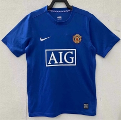 Retro Version 2007-2008 Manchester United Away Blue Soccer Jersey AAA-9171