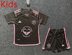 2024-2025 love advertising Inter Miami CF Away Black Kids/Youth Soccer Uniform-GB