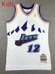 Utah Jazz White #12 Kids/Youth NBA Jersey-1380