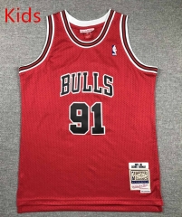 Retro Version Chicago Bulls Red #91 Kids/Youth NBA Jersey-1380