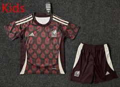 2024-25 Mexico Home Red kids Soccer Uniform-GB