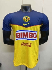 Retro Version 11-12 Club America Home Yellow Thailand Soccer Jersey AAA