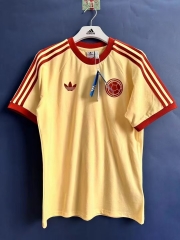 Retro version Colombia  Yellow  Thailand Soccer Jersey-518