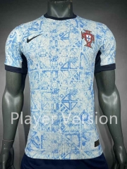 Player Version 2024-2025 Portugal Away White&Blue Thailand Soccer Jersey AAA-518