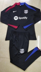 2024-2025 Barcelona Black Thailand Soccer Tracksuit Uniform-411