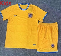 24-25 Netherlands Home Orange Kids/Youth Soccer Uniform-709