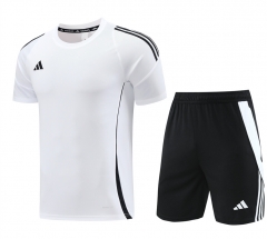 Adida s White Soccer Short-Sleeves Tracksuit-LH