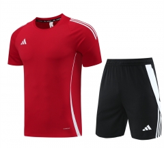 Adida s Red Soccer Short-Sleeves Tracksuit-LH