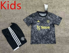 2024-2025 Manchester United Black&Grey Kids/Youth Soccer Uniform-6748