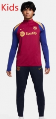 2024-25  Barcelona Red Kid-Youth Soccer Tracksuit -411