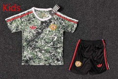 2024-25  Manchester United Green Kids/Youth Soccer Uniform-5526