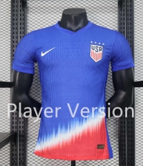 Player Version 2024-2025 USA Away Blue Thailand Soccer Jersey AAA-888