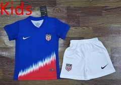 2024-2025 USA Away Blue Kids/Youth Soccer Unifrom-709