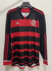 2024-25 Flamengo Home Black&Red LS Thailand Soccer Jersey AAA-422