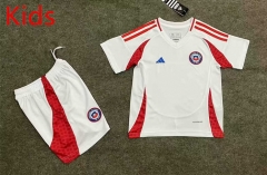 2024-25  Chile Away White kids Soccer Uniform-6748
