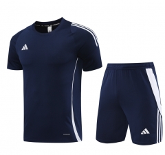 Adida s Royal Blue Soccer Short-Sleeves Tracksuit-LH