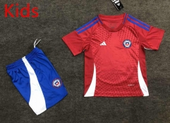 2024-25  Chile Home Red kids Soccer Uniform-6748