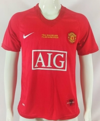Retro Version 2007-2008 Manchester United Home Red Soccer Jersey AAA-503