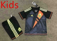 2024-2025 Mexico Goalkeeper Black Kids/Youth Soccer Uniform-6748