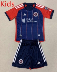 2024-25 New England Revolution Home Red&Blue Thailand Soccer kids Uniform-AY