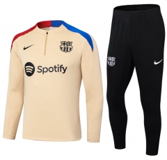 2024-2025 Barcelona Beige Thailand Soccer Tracksuit Uniform-411