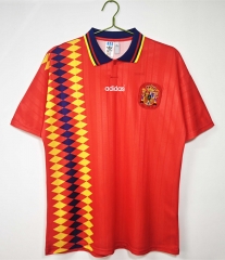 Retro Version 94-95 Spain Home Red Thailand Soccer Jersey AAA-C1046