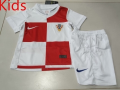 2024-25 Croatia Home Red WhiteKid/Youth Soccer Uniform-507