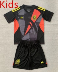 2024-25 Mexico Goalkeeper Black Kids/Youth Soccer Uniform-AY