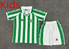 Retro Version 95-97 Real Betis Home White&Green Kids/Youth Soccer Unifrom-7809