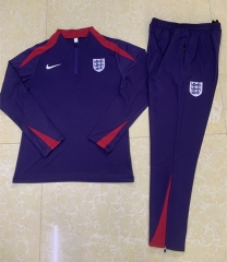 2024-25 England Purple Thailand Soccer Tracksuit Uniform-411