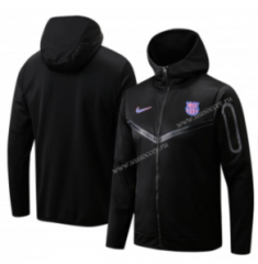 2022-23 Barcelona Black Thailand Jacket with Hat-815