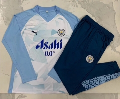 2024-25 Manchester City Blue  Thailand Soccer Tracksuit Uniform-815