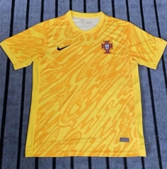 2024-2025 Portugal Goalkeeper Yellow Thailand Soccer Jersey AAA-422
