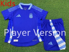 Player Version 24-25 Argentina Away Blue Kids/Youth Soccer Uniform-9926