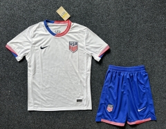 2024-2025 USA Home White Soccer Unifrom-GB