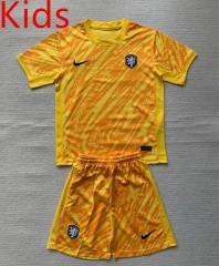 2024-2025 Netherlands Home Orange Kids/Youth Soccer Uniform-AY