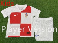 Player Version 2024-25 Croatia Home Red WhiteKid/Youth Soccer Uniform-9926