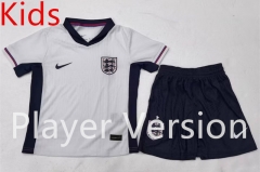 Player Version 2024-25  England Home White Kids/Youth Soccer Uniform-9926