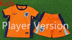Player Version 2024-2025 Netherlands Home Orange Kids/Youth Soccer Uniform-9926