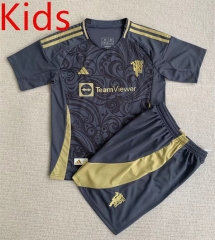 2024-2025 Concept Version Manchester United Gray Kids/Youth Soccer Uniform-AY