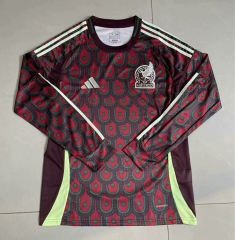（s-3xl）2024-25 Mexico Home Red Thailand LS Soccer Jersey AAA-422