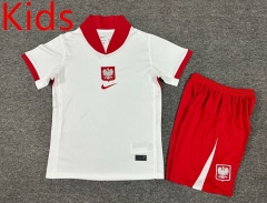 2024-25 Poland  Home White Kids/Youth Soccer Uniform-7809