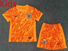 2024-2025 England Goalkeeper Orange Kids/Youth Soccer Uniform-5805