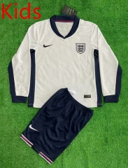 2024-2025 England Home White Kids/Youth LS Soccer Uniform-507