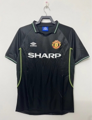 Retro Version 98-99 Manchester United Away Black  Soccer Jersey AAA-811