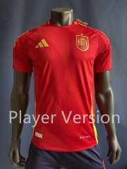 Player Version 2024-2025 Correct Version Spain Home Red Thailand Soccer Jersey AAA-518